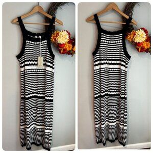 Joie Womens MEDIUM Crochet Knit Midi Cover-Up Dress Scalloped Trim Cotton Blend